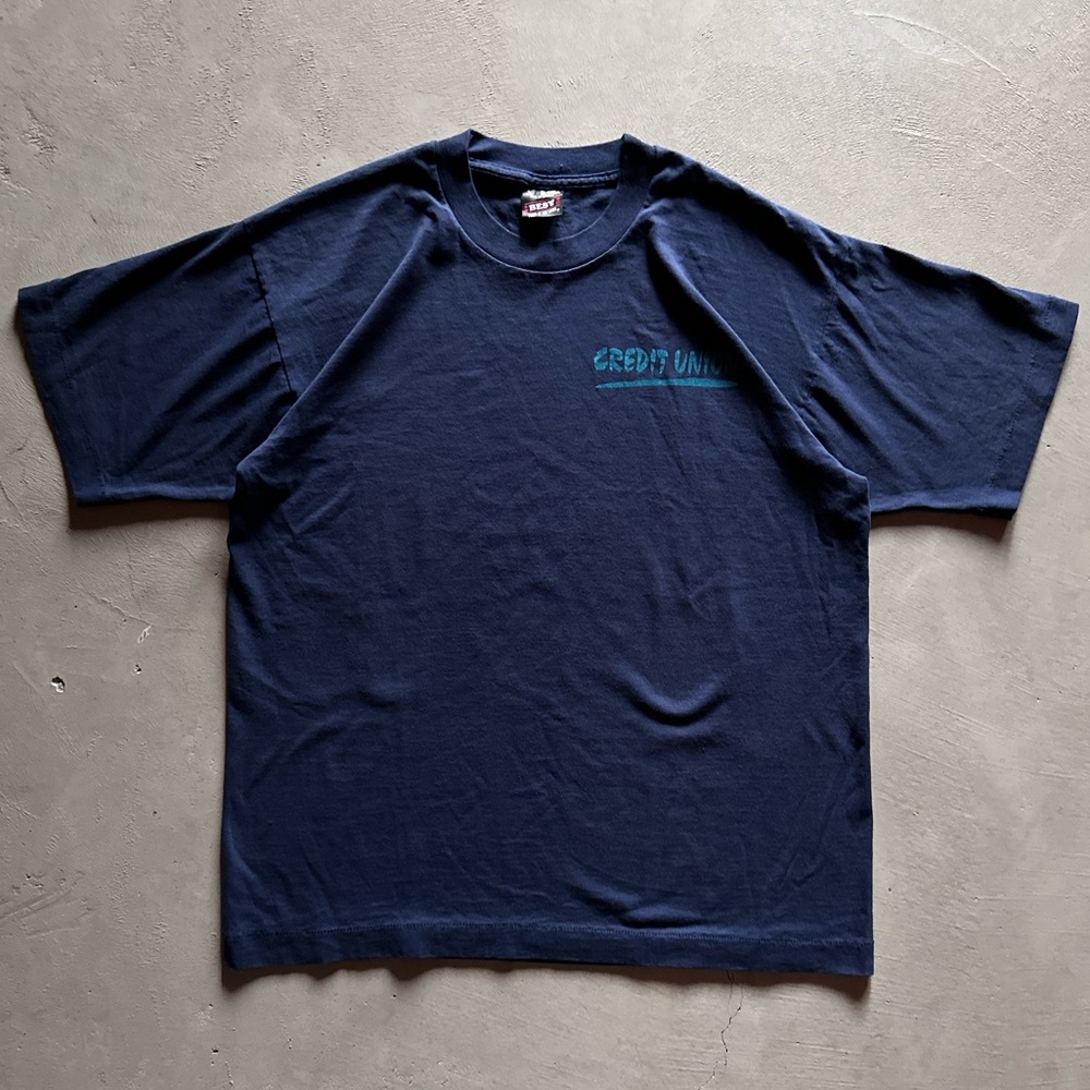 vintage 90s single stitch fruit of the loom credit union tshirt - Picture 1 of 4